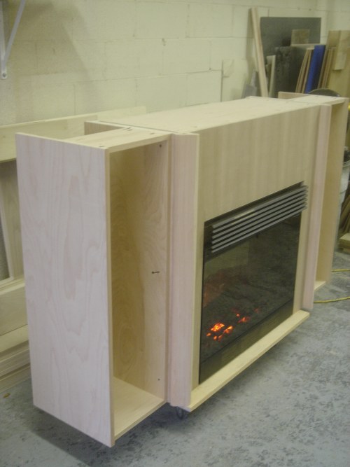 Custom Built Fireplace and LCD Flat Screen TV Wall Unit