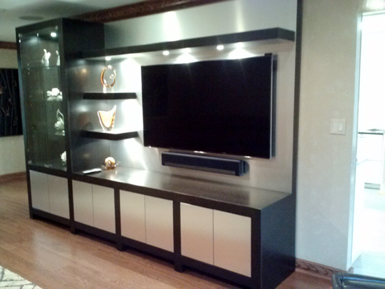 Custom Built Wall Unit Wood with Stainless Steel